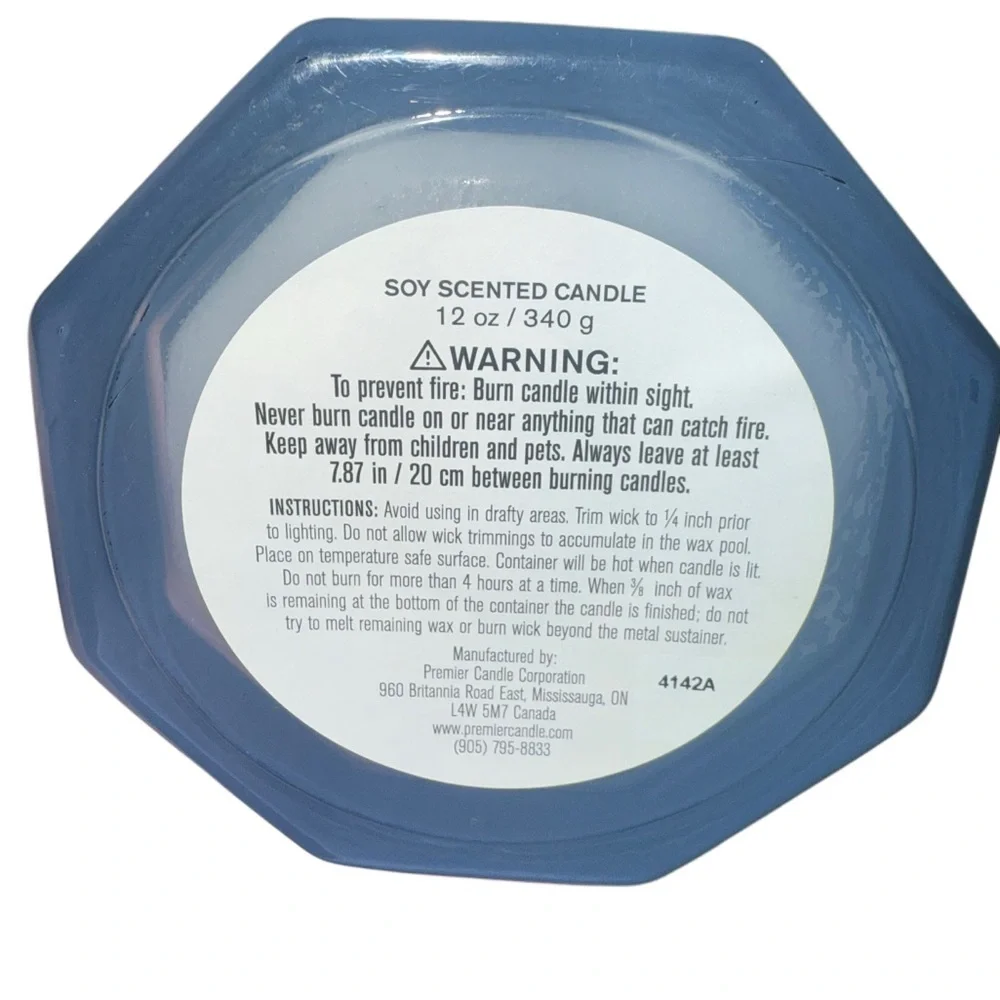Simply Indulgent Rain Shower Fragranced 12oz Blue Candle